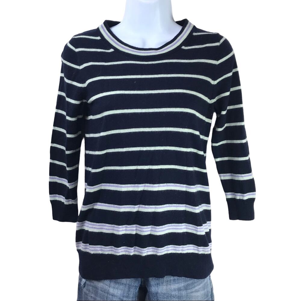J. Crew Striped Merino Wool Crew Neck Sweater S